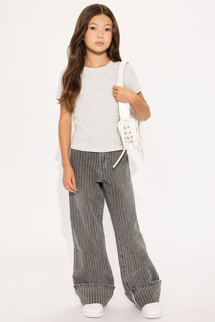 Mini Camilla Classic Fit Crew Neck Tee - Heather Grey