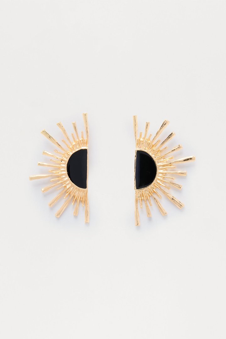 Sun Gazing Earrings - Black/Gold