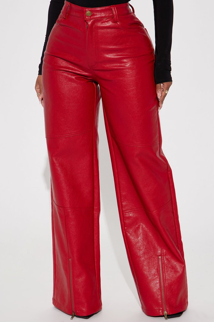 Hot N' Spicy Faux Leather Pant - Red