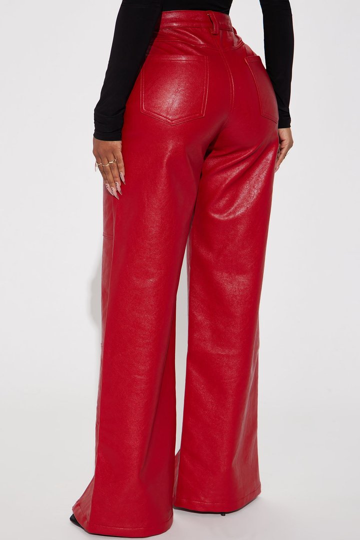 Hot N' Spicy Faux Leather Pant - Red