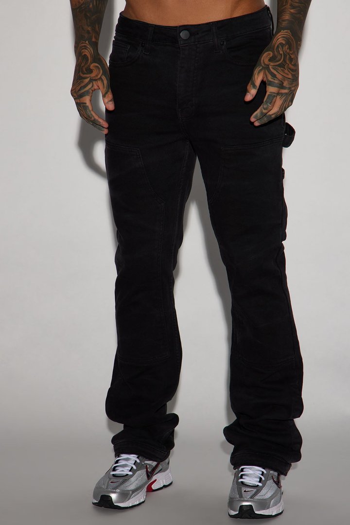 Indestructible Slim Flare Carpenter Pants - BlackWash