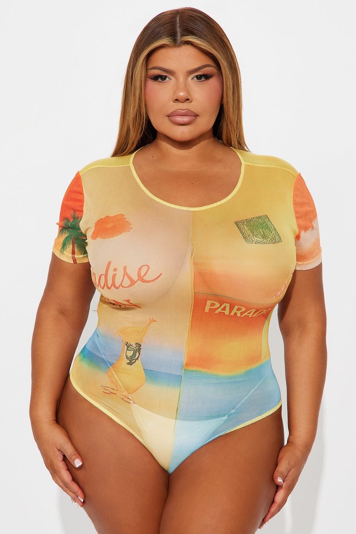 Lost In Paradise Mesh Bodysuit - Multi Color