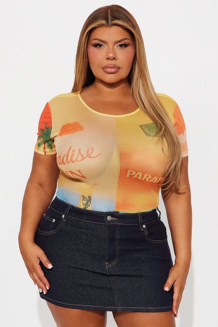 Lost In Paradise Mesh Bodysuit - Multi Color