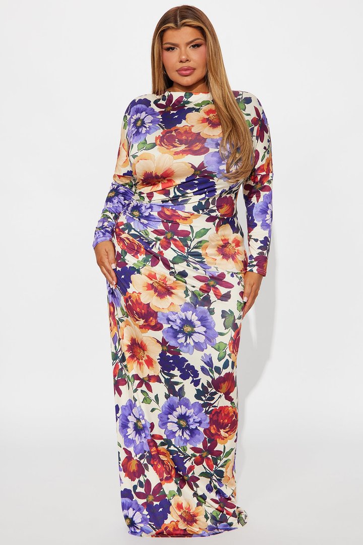 Citrus Snap Maxi Floral Dress - Multi Color