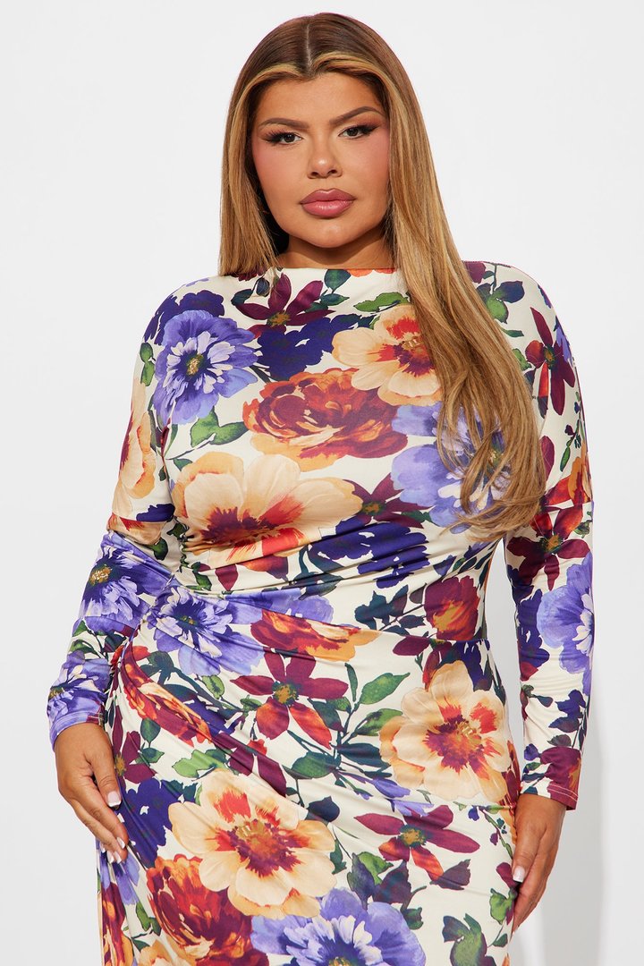 Citrus Snap Maxi Floral Dress - Multi Color