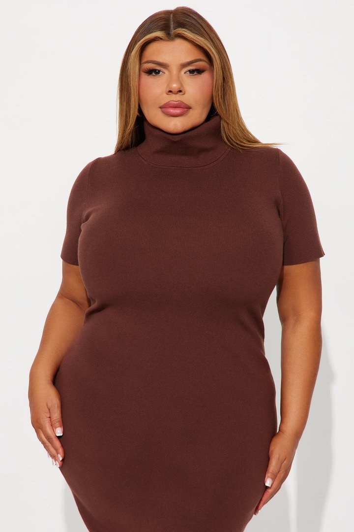 On Read Sweater Midi Dress - Chocolate
