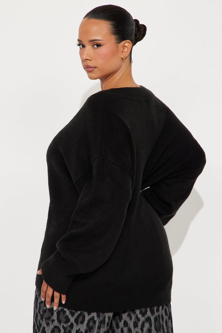 Serene V Neck Sweater - Black