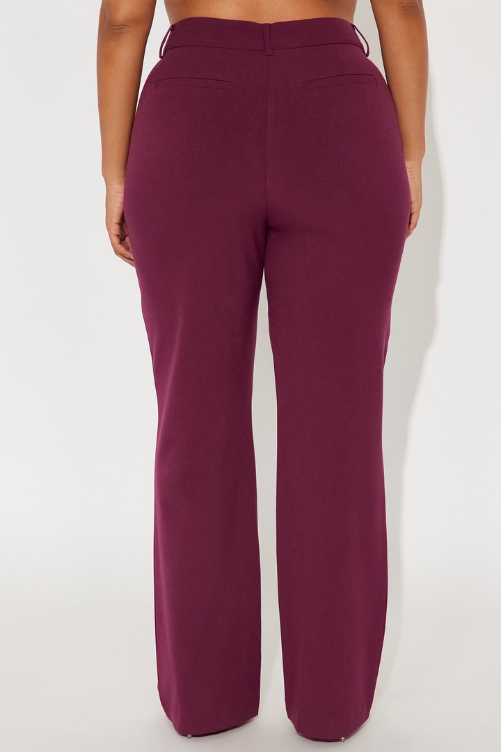 Tasha Dressy High Rise Pants - Burgundy