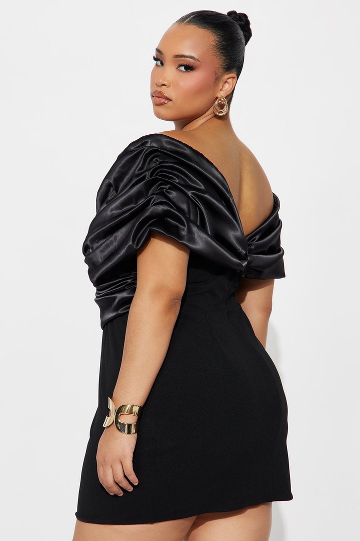 Am I The Drama Draped Mini Dress - Black