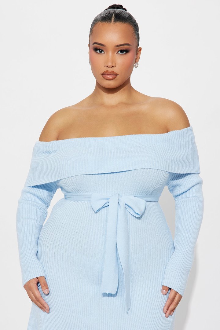 Carmella Sweater Mini Dress Set - Blue