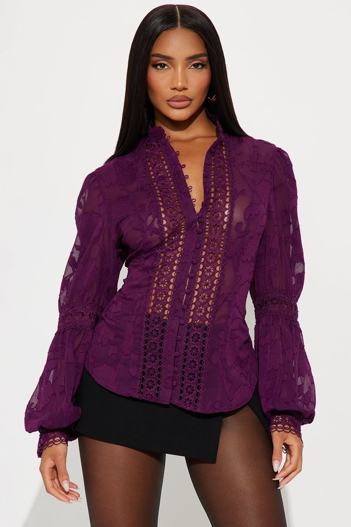 Staying Loyal Blouse - Plum