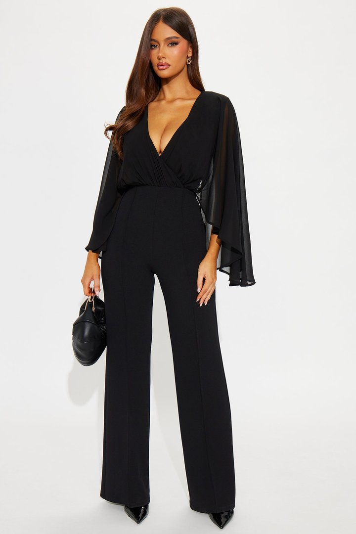 Amberlyn Wide Leg Jumpsuit - Black