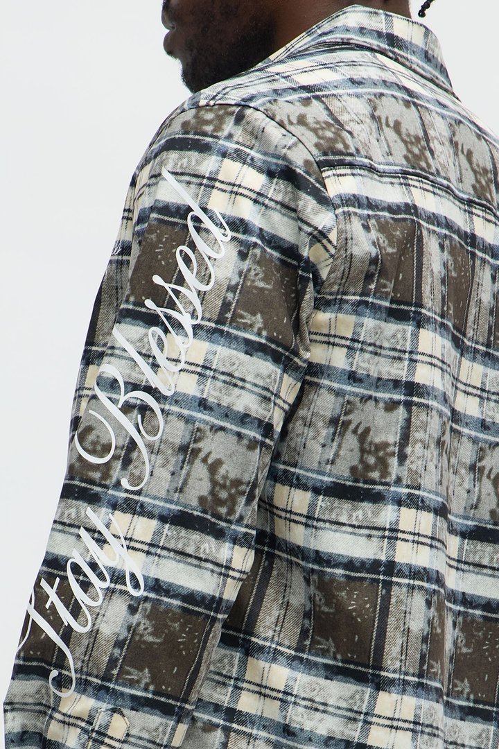 Cropped Manifest Button Up Shirt - Olive
