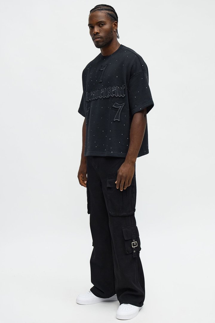 Relaxed Heavensent 777 Short Sleeve Tee - Black Wash