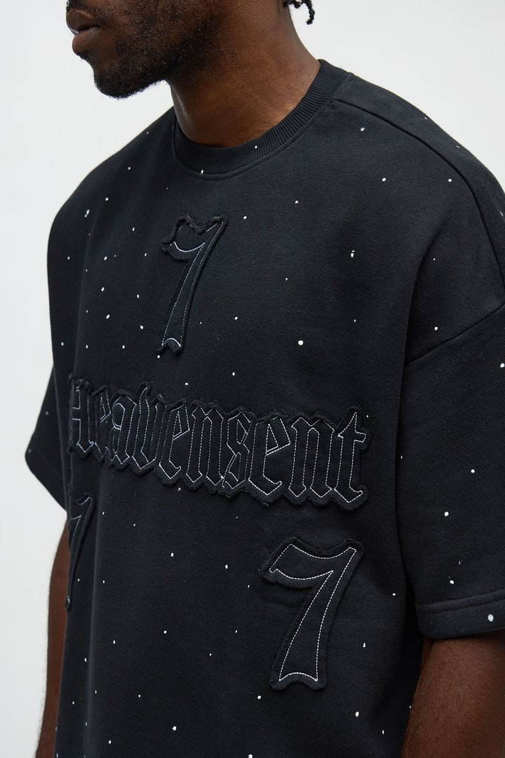 Relaxed Heavensent 777 Short Sleeve Tee - Black Wash