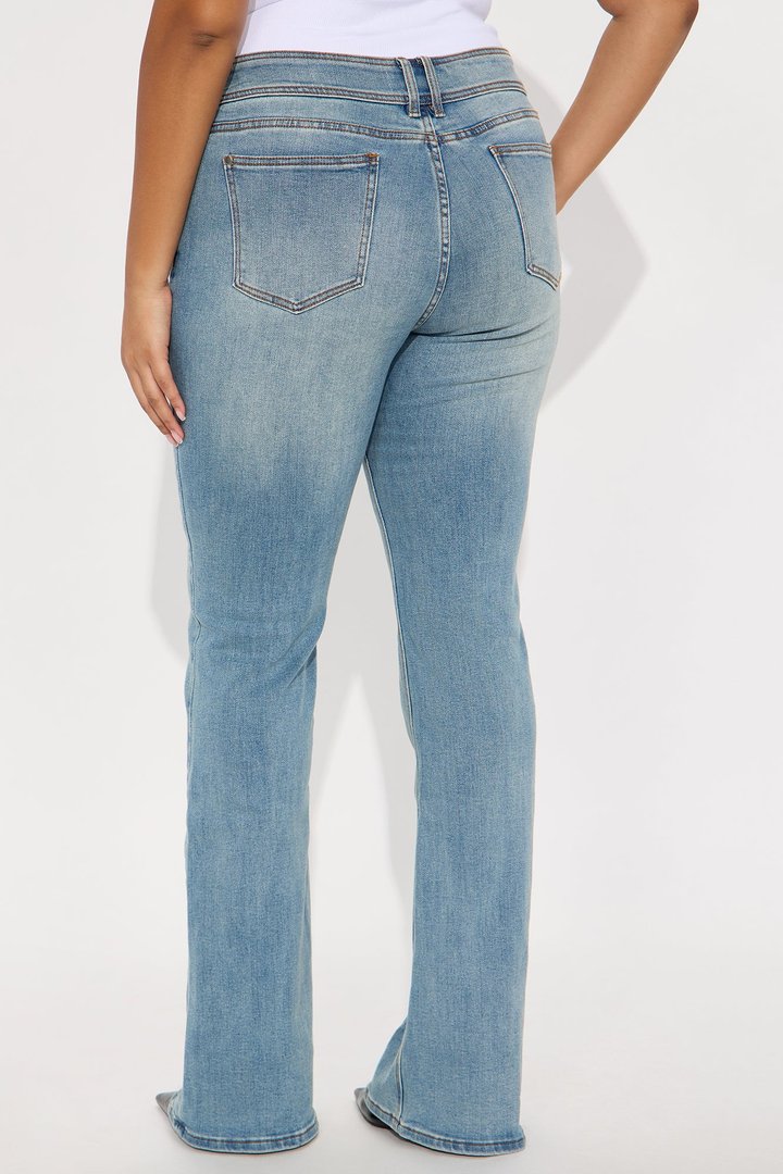 Tall Lisbon Low Rise Pintuck Flare Jeans - Medium Wash