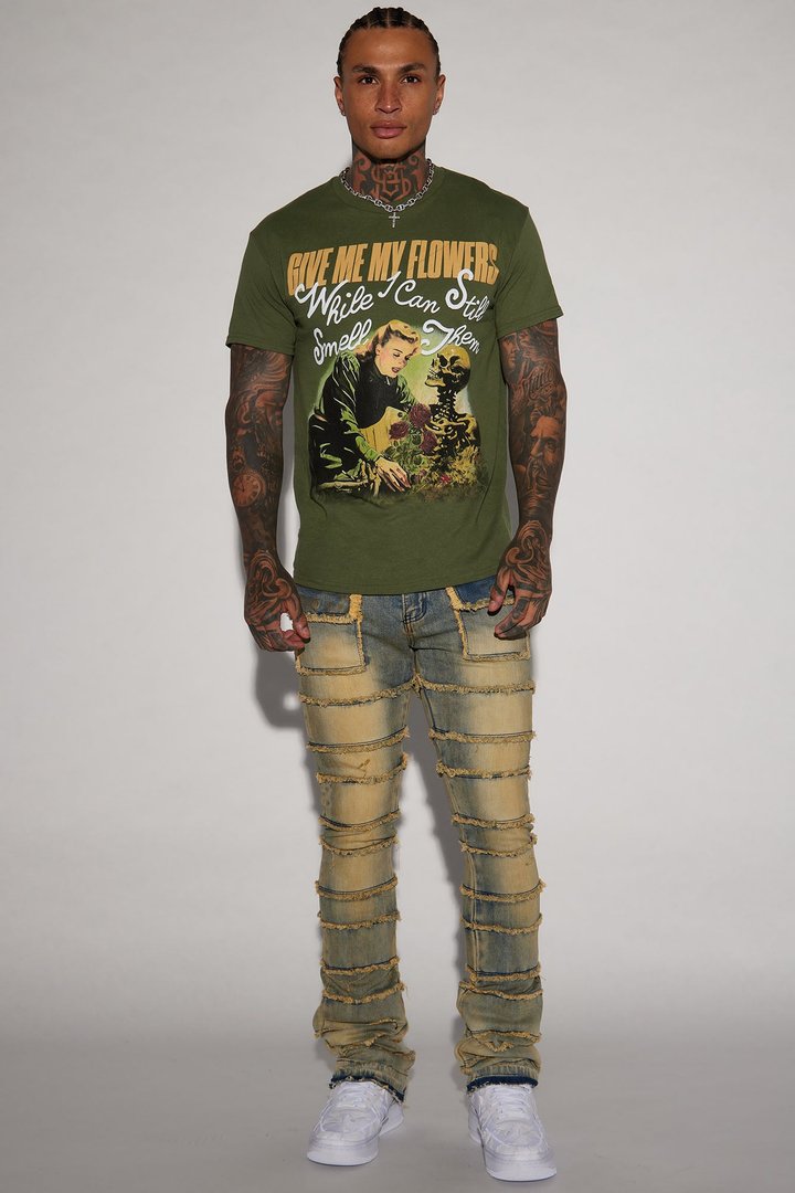 Give Me My Flowers Short Sleeve Tee - Hunter