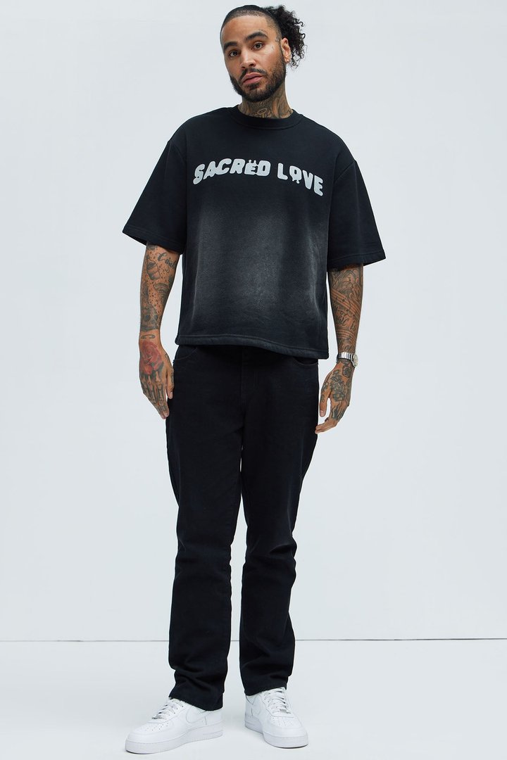 Tayson Sacred Love Relaxed Short Sleeve Tee - Black