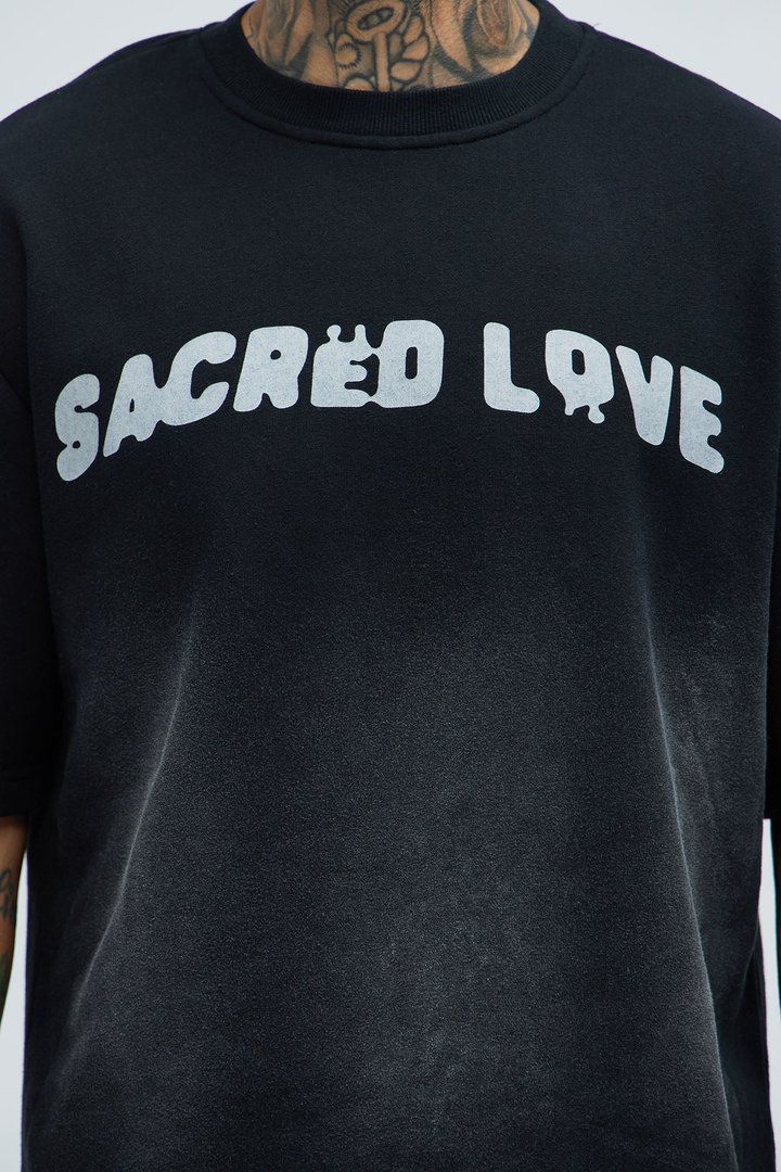 Tayson Sacred Love Relaxed Short Sleeve Tee - Black
