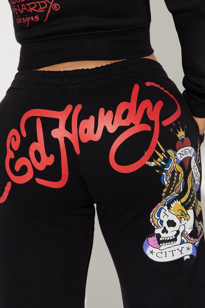 Ed Hardy NYC Wide Leg Pant - Black