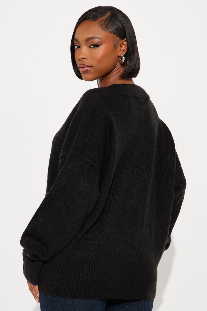 Serene V Neck Sweater - Black