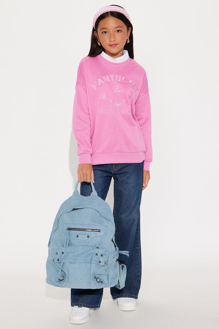 Mini Katrina Denim Backpack - Light Wash