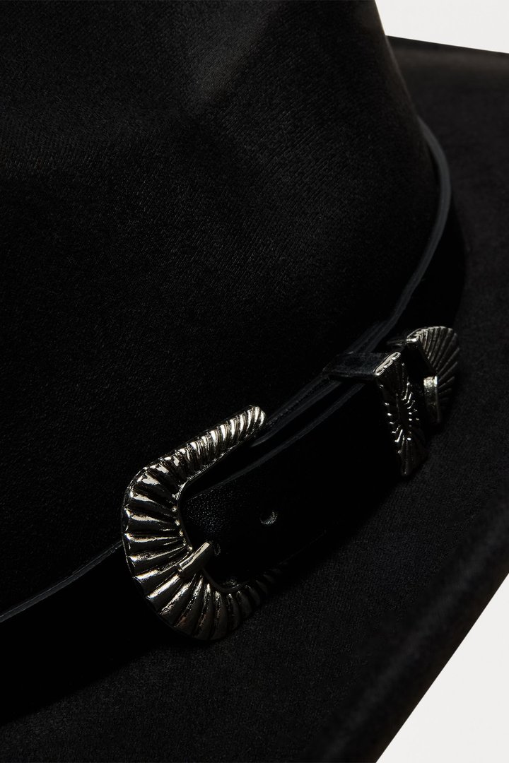 Rodeo Girl Faux Suede Cowboy Hat - Black