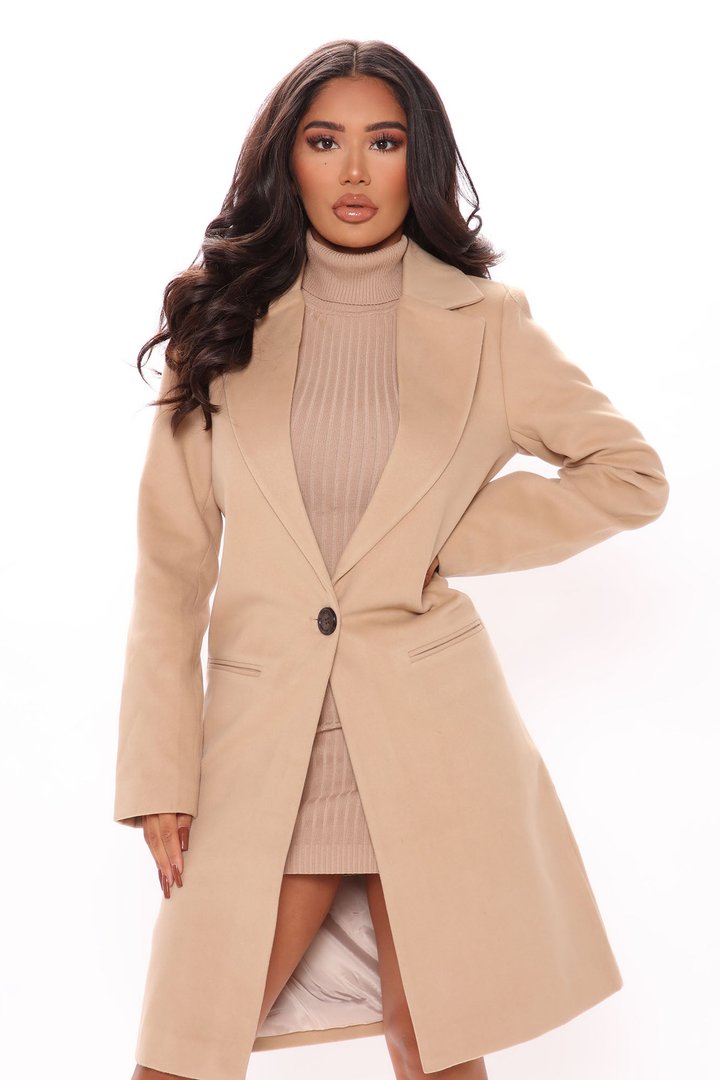 City Chic Coat - Taupe