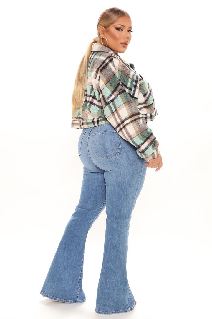 Getting Caught Up Plaid Jacket - Green/combo