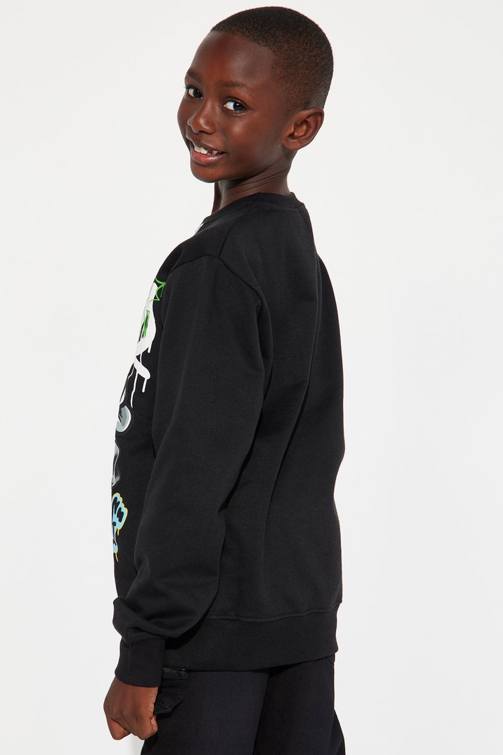 Mini Bull Dog Fleece Crew Neck Sweatshirt - Black