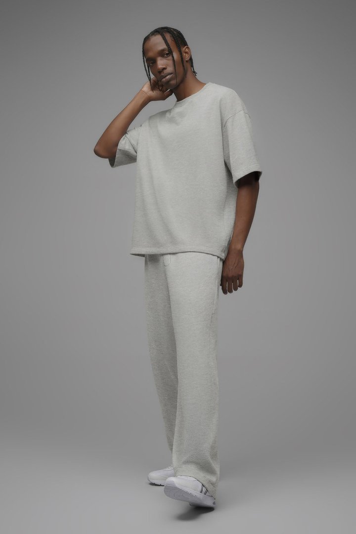410 Oversized Fleece Tee - Heather Grey