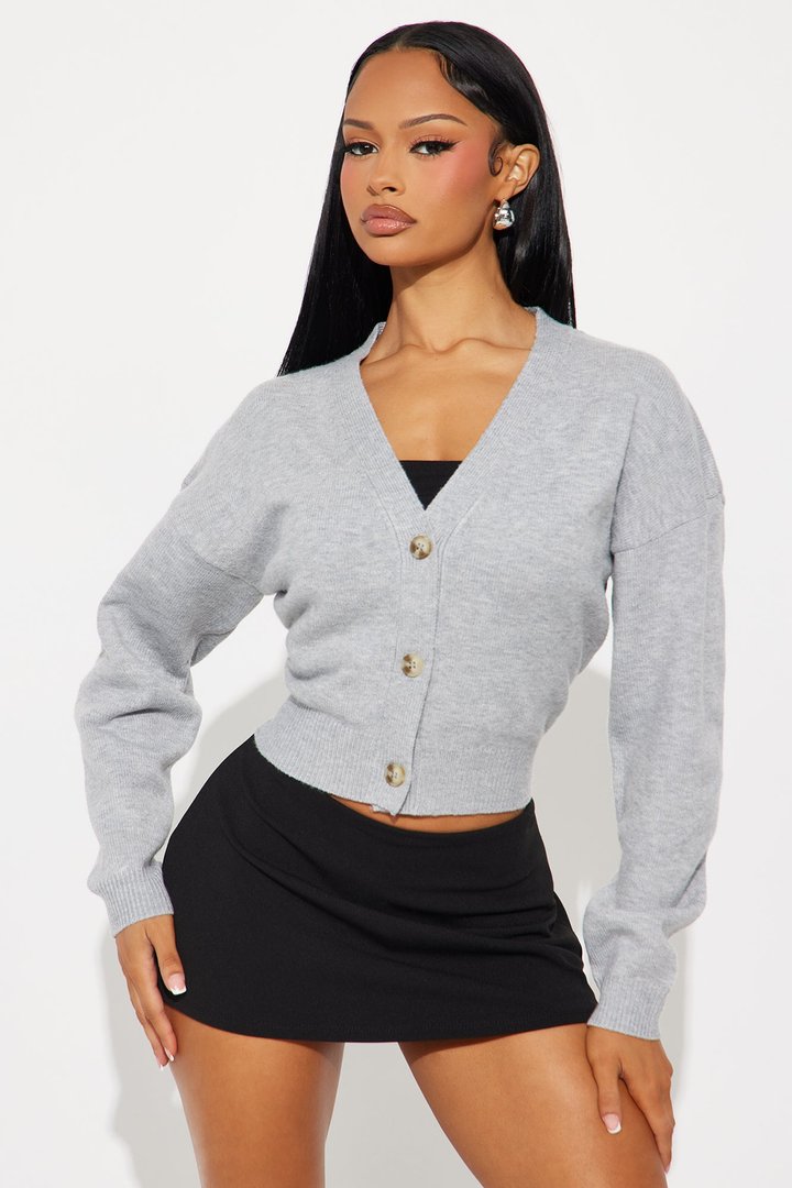 Soft Whispers Cardigan - Heather Grey