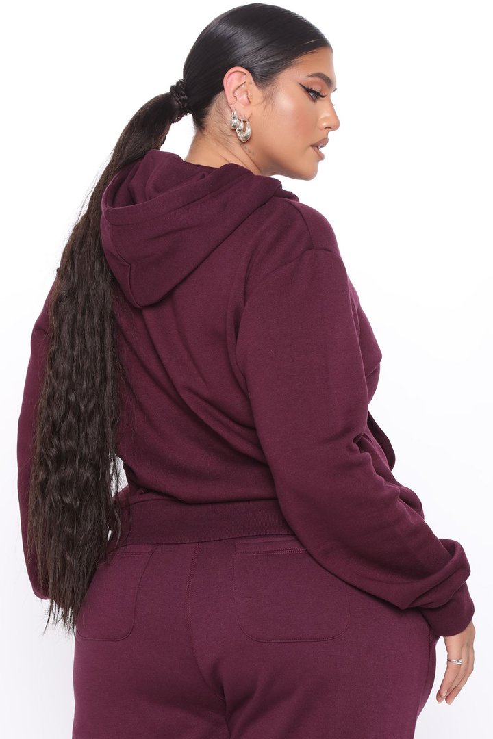 Relaxed Vibe Solid Hoodie - Plum