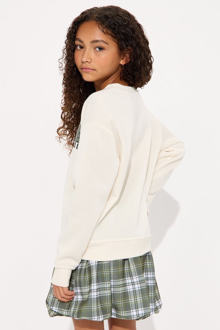 Mini Hitting The Books Sweater And Bubble Skort Set - Ivory/combo