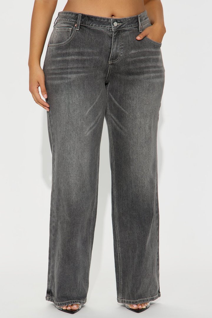 Greyson Low Rise Straight Leg Jeans - Grey