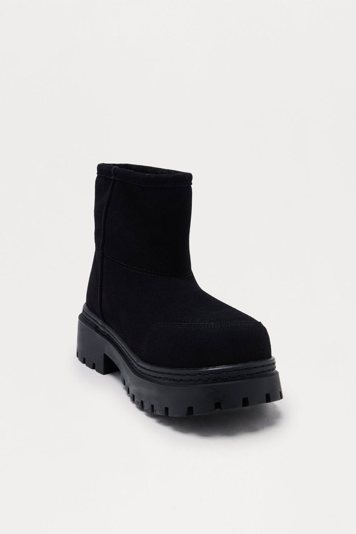 Illinois Faux Suede Booties - Black