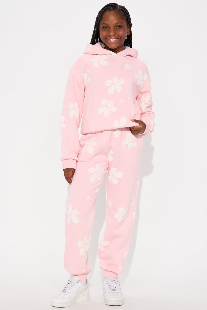 Mini Always In Bloom Fleece Hoodie - Pink/combo