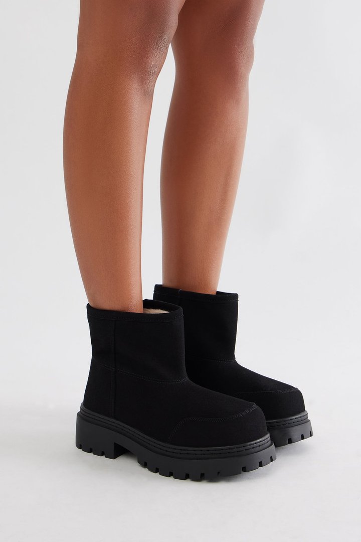 Illinois Faux Suede Booties - Black