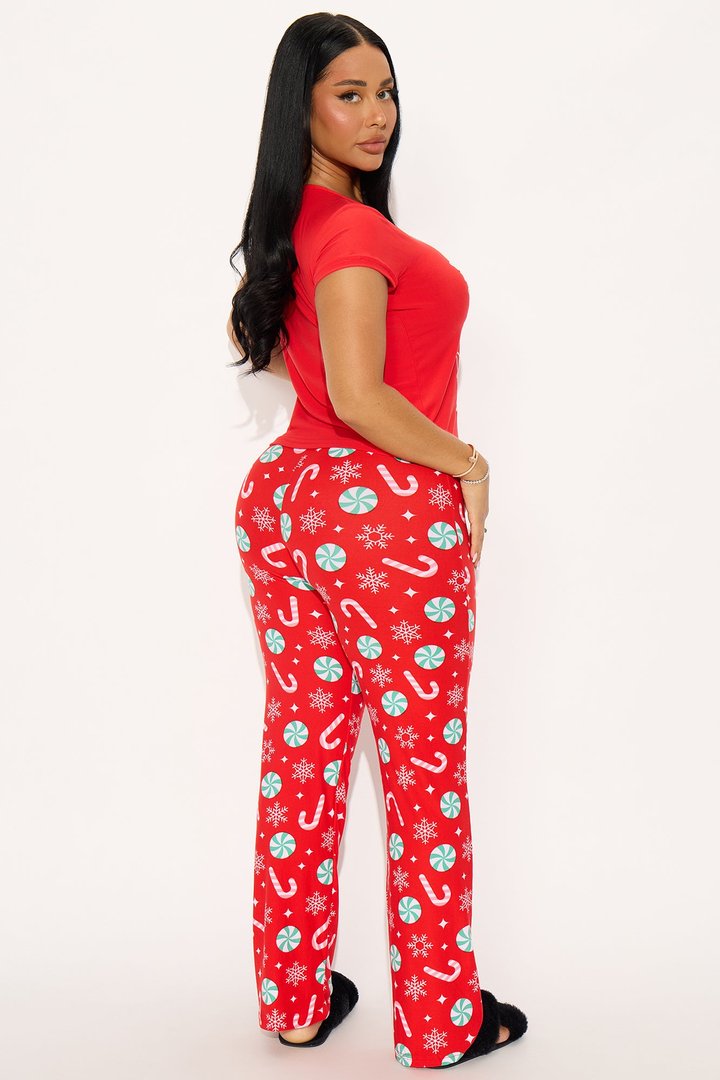 Merry Mood Short Sleeve PJ Pant Set - Red/combo