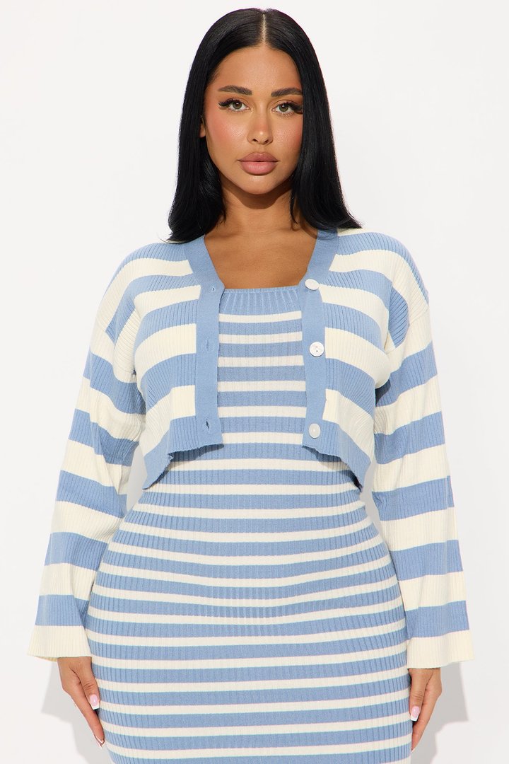 Josie 2-Piece Sweater Maxi Dress - Blue/combo