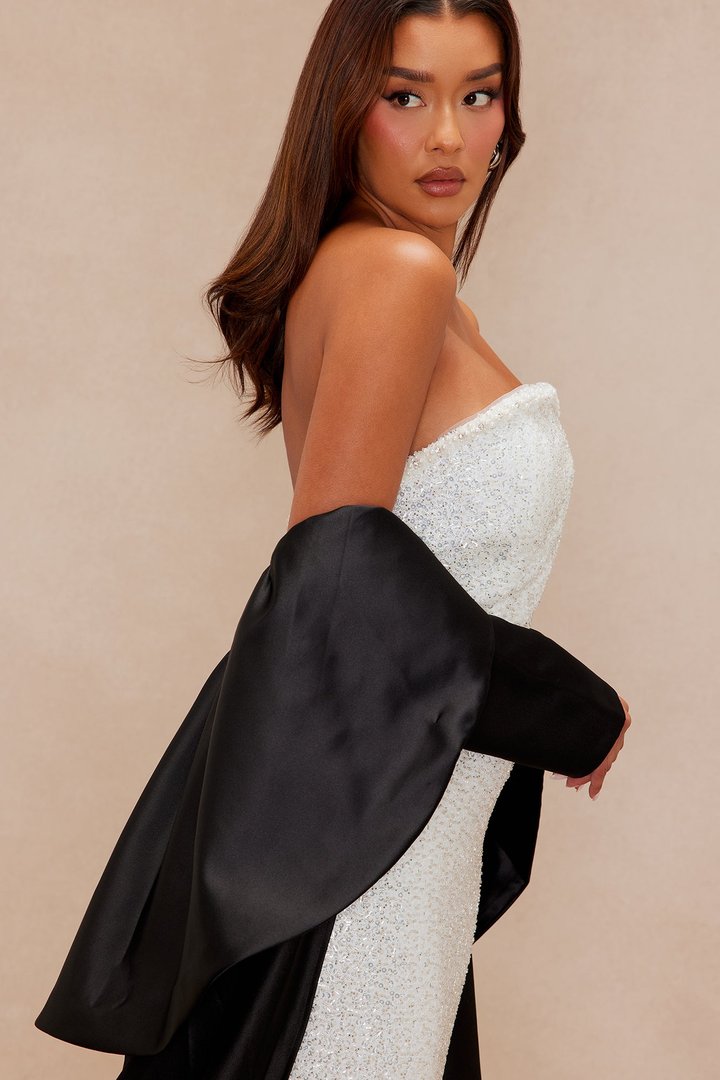 Full Of Glamour Embellished Gown - White