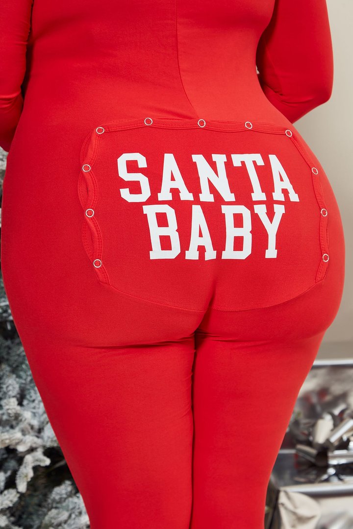 Oh Santa Baby PJ Jumpsuit Onesie - Red
