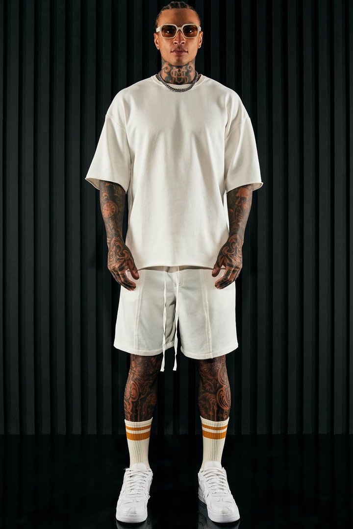 I Like How It Looks Oversized Terry Short Sleeve Tee - White