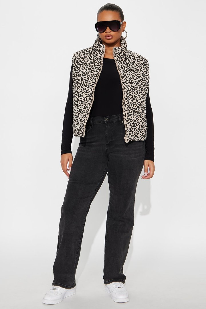 Lana Leopard Puffer Vest - Leopard