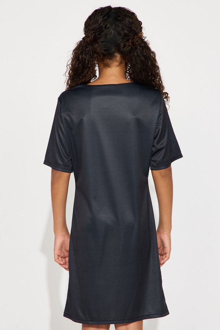Mini X-Ray Skeleton T-Shirt Dress - Black