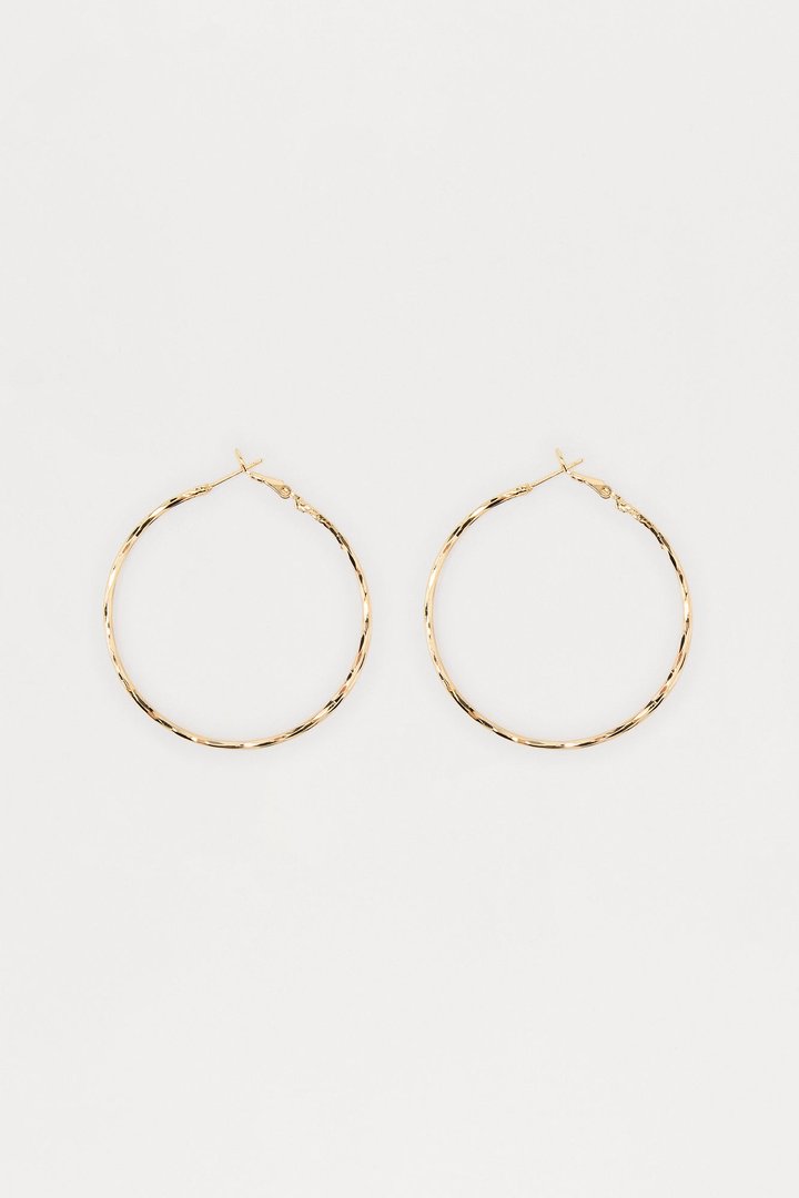 Double The Odds Hoop Earrings - Gold