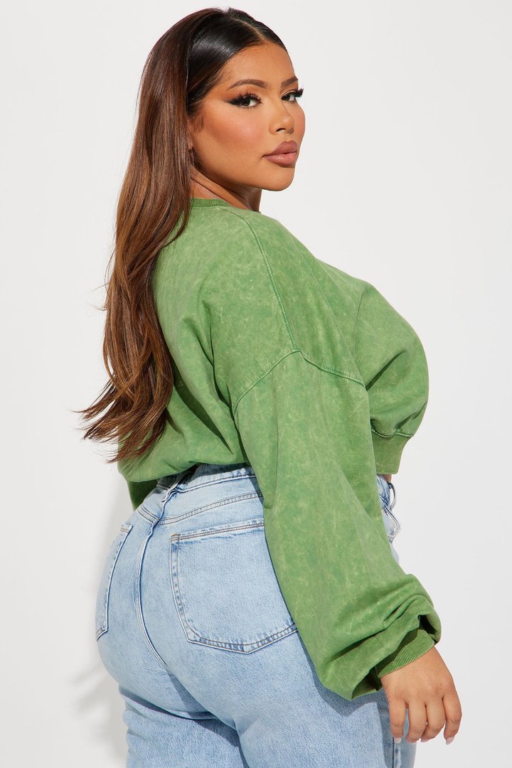 Rylee Washed Lounge Sweatshirt - Green