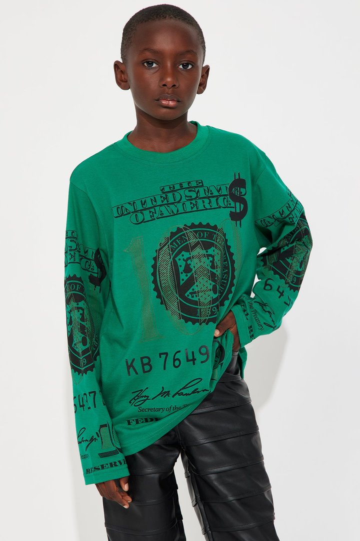 Mini Benji Bill Long Sleeve Tee - Green