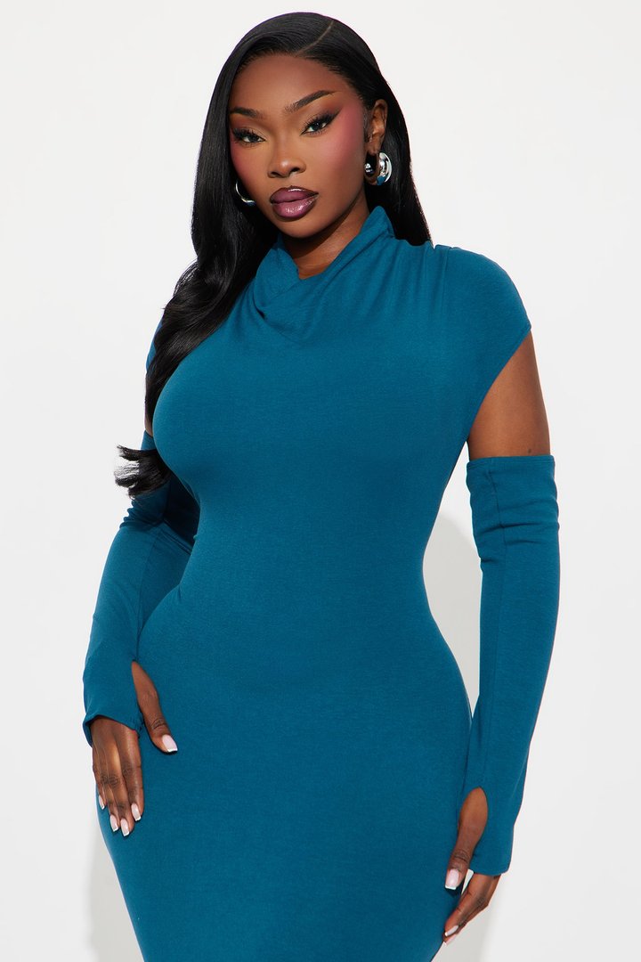 Silent Thrill Maxi Dress - Teal