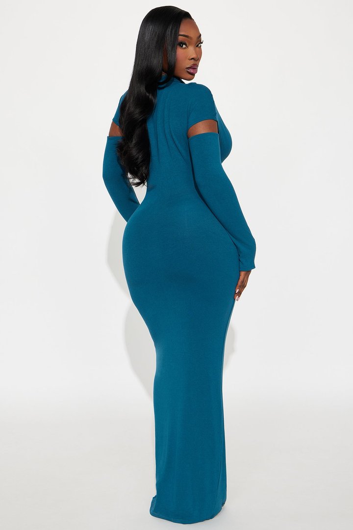 Silent Thrill Maxi Dress - Teal
